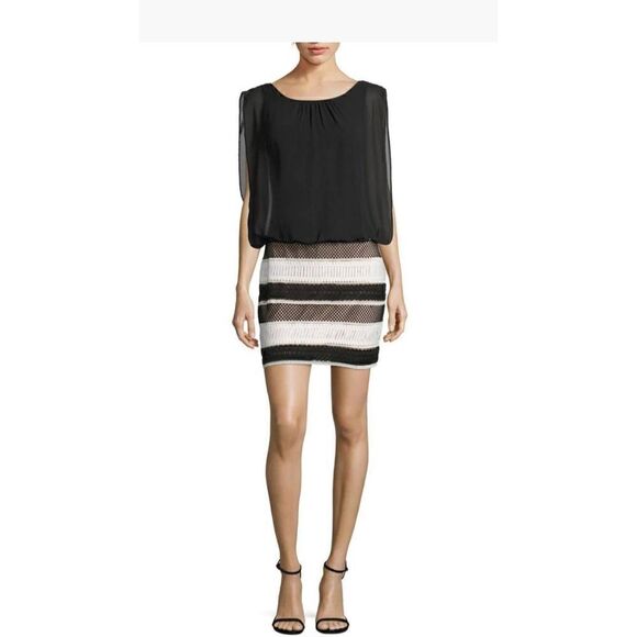Aidan Mattox Chiffon Blouson Dress, NWT, Sz. 2 - Picture 1 of 8